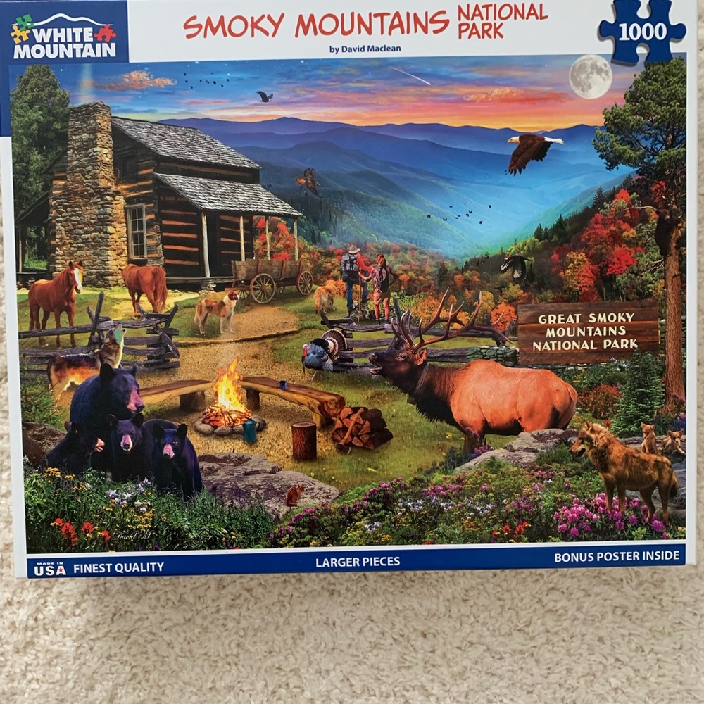 White Mountain Blue and Green Scenic Puzzle 1000 Pieces